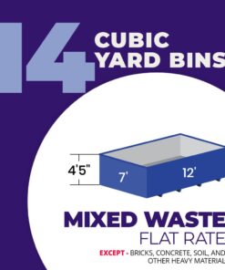 Mixed Flat Rate Waste Disposal & Bin Rental 14 yard