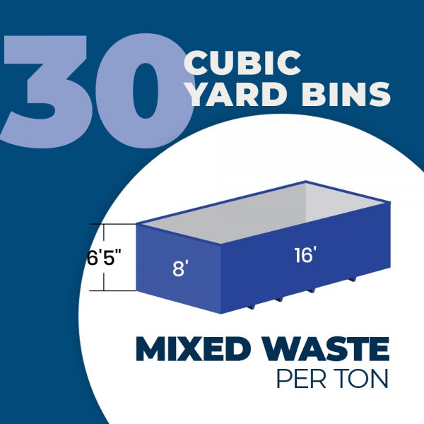 30cubic Yard Bin Rental Mixed Waste Per Ton WastePro Bin Rentals and Garbage Disposal