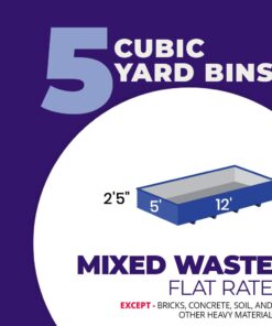 Mixed Flat Rate Waste Disposal & Bin Rental 5 yard