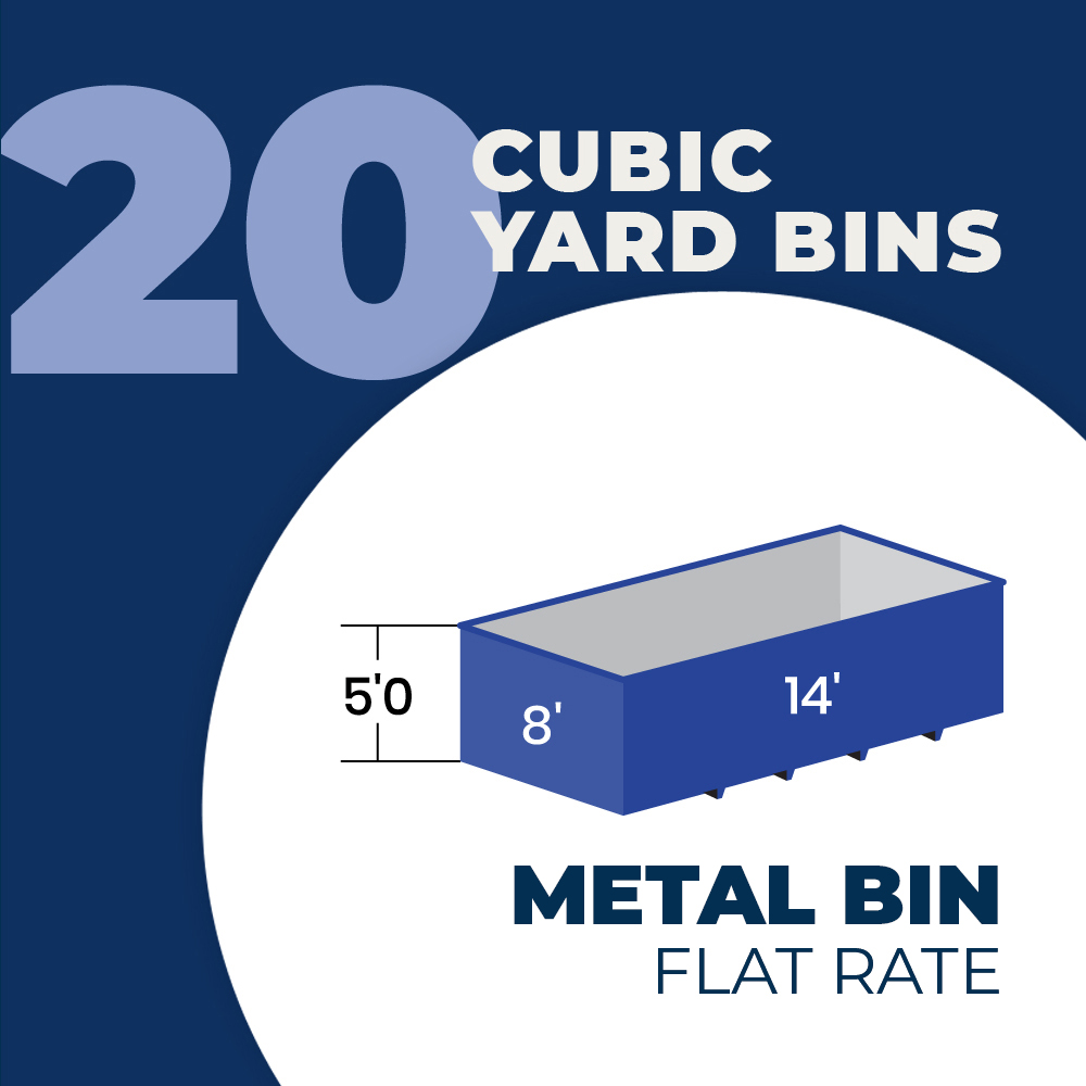 20-cubic Yard Bin Rental | Metal Waste - Flat Rate