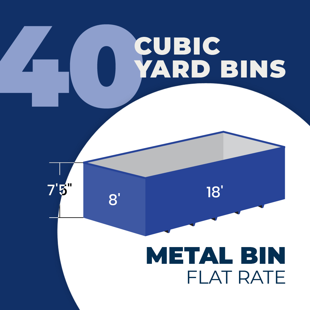 40-cubic Yard Bin Rental | Metal Waste - Flat Rate